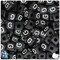 BeadTin Black Opaque 10mm Cube Plastic Alpha Beads - White Letter G (20pcs)